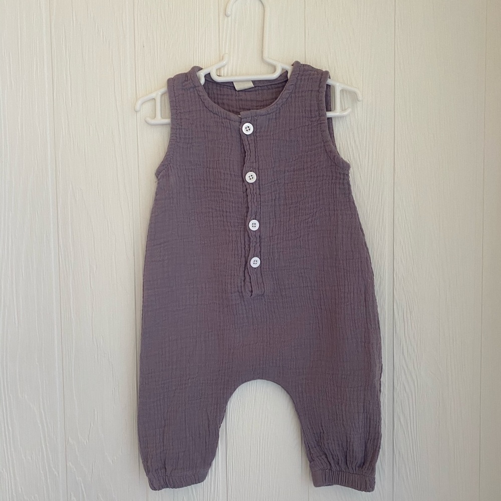 Lavender Muslin Romper